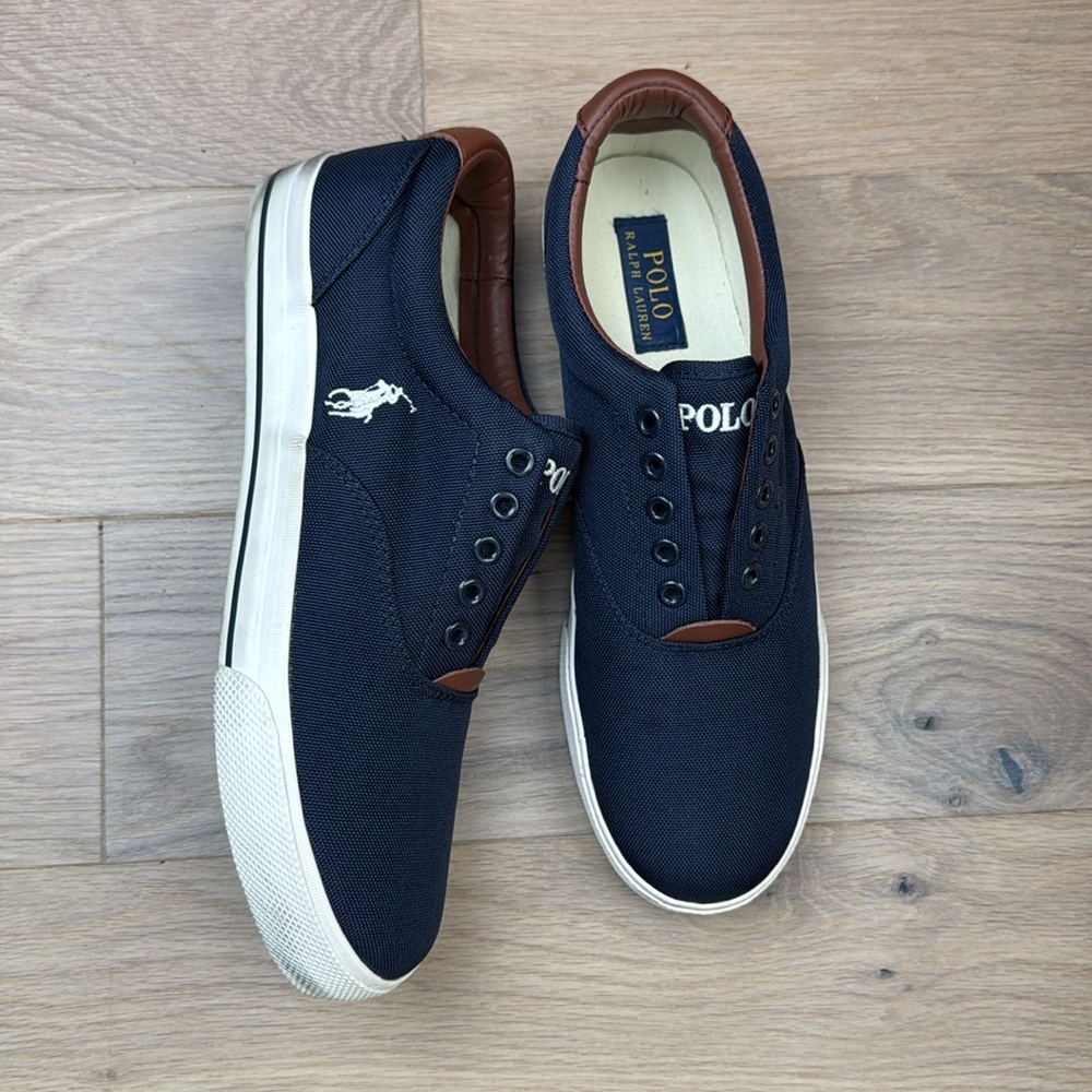 Polo Ralph Lauren navy blue canvas slip-on snaker